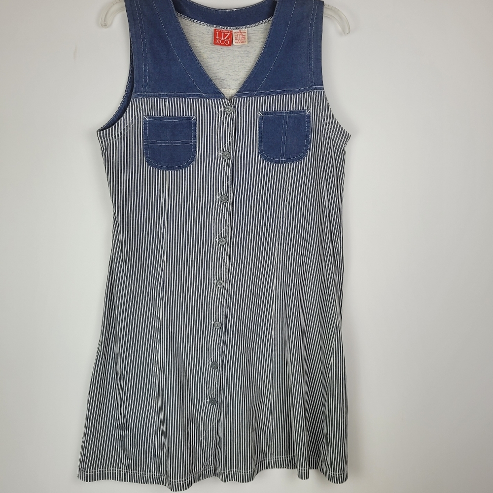 LIZ & CO Denim Chambray Dress  Size M